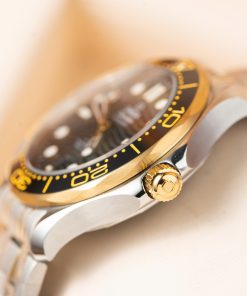 Đồng hồ Omega Seamaster Diver 300m demi vàng mặt đen Rep 11 cao cấp VSF 42mm (2)