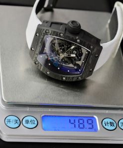 Đồng hồ Richard Mille RM055 vỏ Carbon dây vài màu trắng BBR Factory 45mm (10)