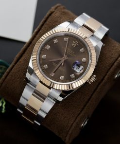 Đồng hồ Rolex Date Just 3235 Clean giá rẻ mặt chocolate Fake cao cấp 41mm (18)
