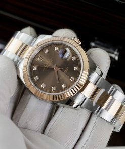 Đồng hồ Rolex Date Just 3235 Clean giá rẻ mặt chocolate Fake cao cấp 41mm (18)