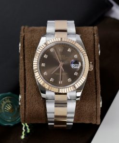 Đồng hồ Rolex Date Just 3235 Clean giá rẻ mặt chocolate Fake cao cấp 41mm (18)