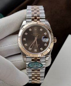 Đồng hồ Rolex Date Just 3235 Clean giá rẻ mặt chocolate Fake cao cấp 41mm (5)