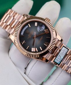 Đồng hồ Rolex chế tác Day-Date mặt số Ombre xám nhà máy QF 185 grams 40mm (1)