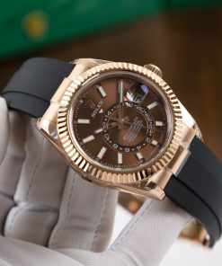 Đồng hồ Rolex chế tác Sky Dweller mặt số Chocolate dây cao su 42mm (1)