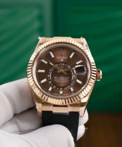 Đồng hồ Rolex chế tác Sky Dweller mặt số Chocolate dây cao su 42mm (1)