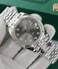 Đồng hồ Rolex nam Rep 11 DateJust 3235 Clean mặt xám chải tia 41mm
