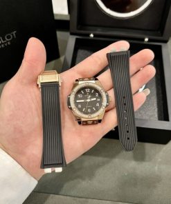 Đồng Hồ Hublot Chế Tác Big Bang One Click King Gold Đính Đá 39mm (2)