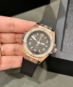 Đồng Hồ Hublot Chế Tác Big Bang One Click King Gold Đính Đá 39mm (2)