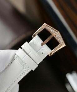 Đồng Hồ Patek Philippe Complications 4947R Replica 11 Mặt Khảm Xà Cừ Dây Da Màu Trắng 38mm (2)