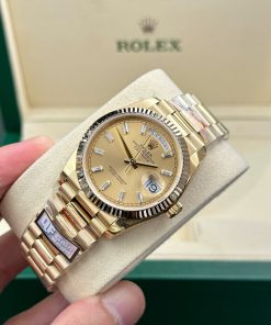 Đồng Hồ Rolex Day-Date 128238 mặt vàng champagne 158gram Rep 11 QF factory 36mm (1)
