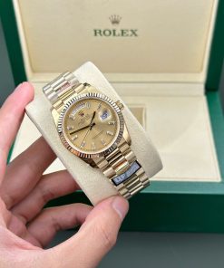 Đồng Hồ Rolex Day-Date 128238 mặt vàng champagne 158gram Rep 11 QF factory 36mm (1)