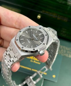 Đồng hồ Audemars Piguet Royal Oak 15454 Frosted Gold Rep 11 mặt xám nhà máy APS 37mm (2)