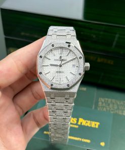 Đồng hồ Audemars Piguet Royal Oak Frosted Gold 15454BC Replica 11 mặt trắng APS 37mm (4)
