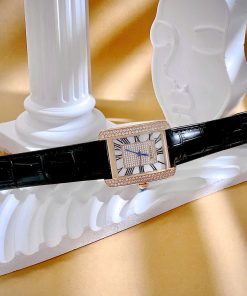 Đồng hồ Cartier Tank Anglaise nữ đính đá dây da Fake cao cấp 30mm (1)