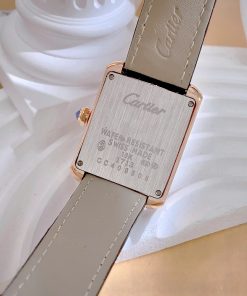 Đồng hồ Cartier Tank Anglaise nữ đính đá dây da Fake cao cấp 30mm (1)