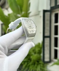 Đồng hồ Franck Muller V32 Rep 11 nữ màu trắng đính đá Swarovski 36mm (2)
