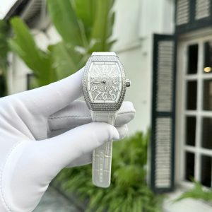 Đồng hồ Franck Muller V32 Rep 11 nữ màu trắng đính đá Swarovski 36mm (6) Đồng hồ Franck Muller V32 Rep 11 nữ màu trắng đính đá Swarovski 36mm (2)