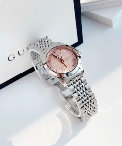Đồng hồ Gucci G-Timeless nữ mặt hồng dây thép Like Auth 28mm