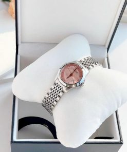 Đồng hồ Gucci G-Timeless nữ mặt hồng dây thép Like Auth 28mm