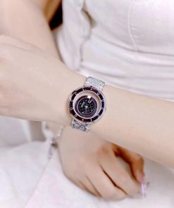 Đồng hồ Gucci nữ mặt đen dây họa tiết sang trọng Like Auth 38mm