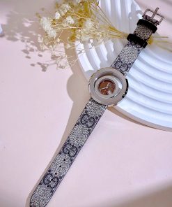 Đồng hồ Gucci nữ mặt nâu dây họa tiết sang trọng Like Auth 38mm