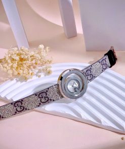 Đồng hồ Gucci nữ thép trắng dây họa tiết sang trọng Like Auth 38mm