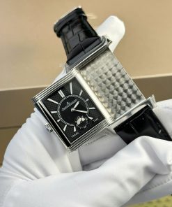 Đồng hồ Jaeger LeCoultre Master Reverso 2 mặt màu đen trắng Rep 11 cao cấp MGF 30x40mm (2)