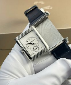 Đồng hồ Jaeger LeCoultre Master Reverso 2 mặt màu xanh trắng Rep 11 MGF 30x40mm (2)