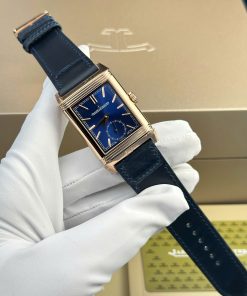 Đồng hồ Jaeger LeCoultre Master Reverso 2 mặt màu xanh trắng Rep 11 cao cấp 30x40mm (2)