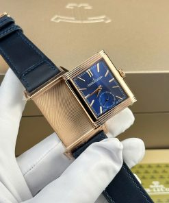 Đồng hồ Jaeger LeCoultre Master Reverso 2 mặt màu xanh trắng Rep 11 cao cấp 30x40mm (2)