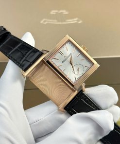 Đồng hồ Jaeger LeCoultre Master Reverso màu vàng hồng dây da 30x40mm (2)