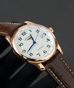 Đồng hồ Longines Master Collection demi rose gold dây da nâu Rep 11 cao cấp 38 (2)