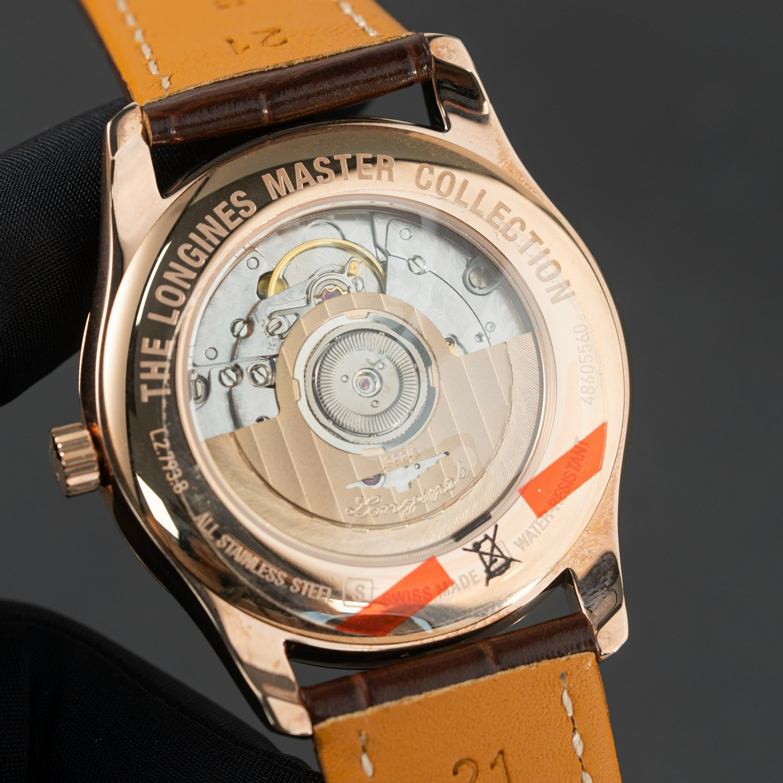 Đồng hồ Longines Master Collection demi rose gold dây da nâu Rep 11 cao cấp 38 (4) Đồng hồ Longines Master Collection demi rose gold dây da nâu Rep 11 cao cấp 38 (2)