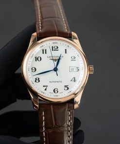 Đồng hồ Longines Master Collection demi rose gold dây da nâu Rep 11 cao cấp 38.5mm