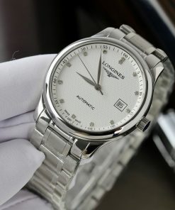 Đồng hồ Longines mặt trắng cọc số đính đá Fake 11 cao cấp 38 (1)
