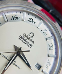 Đồng hồ Omega Globemaster annual calendar nam dây da Fake cao cấp 40mm (9)