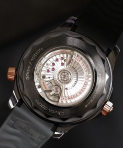 Đồng hồ Omega Seamaster chế tác gốm đen vàng hồng dây cao su 42mm (1)