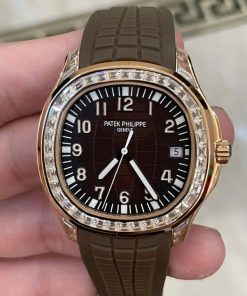 Đồng hồ Patek Philippe Aquanaut 5167 Rep 1 1 mặt nâu đính đá baguette GRF 40mm (2)