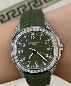 Đồng hồ Patek Philippe Aquanaut 5168 Rep 11 cao cấp màu xanh lá cây GRF 42mm (2)