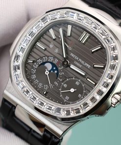 Đồng hồ Patek Philippe Nautilus 5722G Replica 1 1 mặt xám nhà máy PPF 40mm (2)