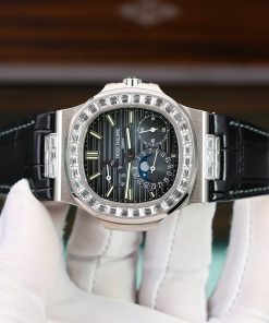 Đồng hồ Patek Philippe Nautilus 5724G Replica 11 đính đá baguette nhà máy PPF 40mm (2)