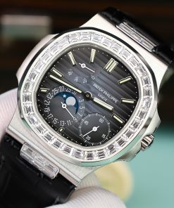 Đồng hồ Patek Philippe Nautilus 5724G Replica 11 đính đá baguette nhà máy PPF 40mm (2)