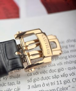 Đồng hồ Patek philipe Nautilus 5726 KingGold dây da viền đá baguette Fake 11 40mm (1)