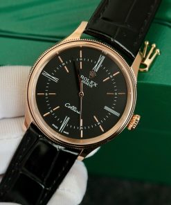 Đồng hồ Rolex Cellini 50505 Replica máy Thụy Sỹ màu đen 39mm (1)