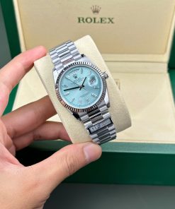 Đồng hồ Rolex Day-Date 128236 Rep 11 cao cấp mặt xanh băng 158gram QF factory 36mm (1)