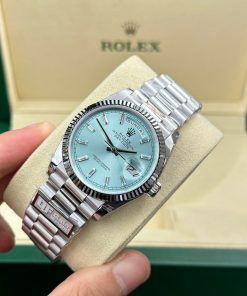 Đồng hồ Rolex Day-Date 128236 Rep 11 cao cấp mặt xanh băng 158gram QF factory 36mm (5)