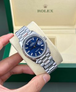 Đồng hồ Rolex Day-Date 128236 Replica 11 mặt xanh blue 158gram QF factory 36mm (2)