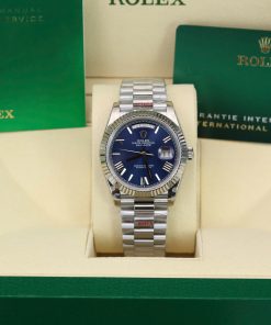 Đồng hồ Rolex Day-Date 228236 Replica 11 mặt xanh blue cọc số la mã 175gram GMF 40mm