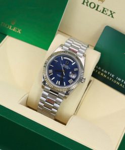Đồng hồ Rolex Day-Date 228236 Replica 11 mặt xanh blue cọc số la mã 175gram GMF 40mm (2)