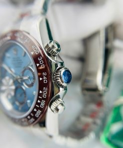 Đồng hồ Rolex Daytona Cosmograph cơ nhật mặt xanh băng Fake cao cấp 40mm